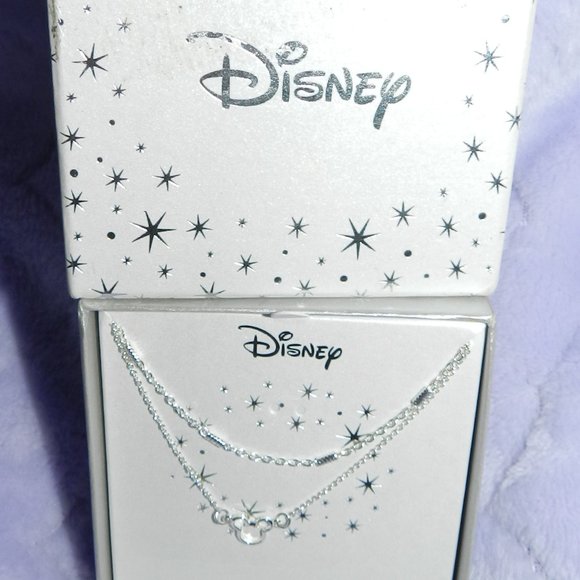 NEW Disney Silver Mickey Mouse Necklace 18" Layered Chain Necklace NWT! - Picture 2 of 10